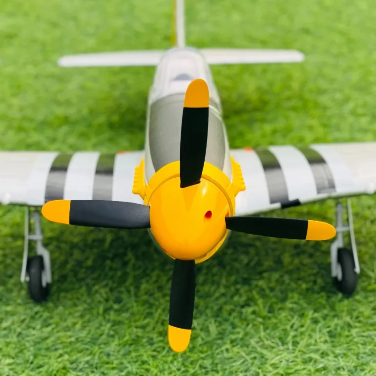 UK Stock Only! Dynam P-51 Mustang V2 Silver RC Warbird Plane 1200mm Wingspan w/ Flaps