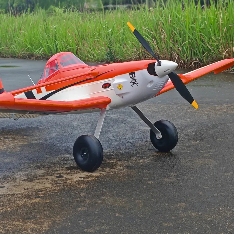 ✨🔄 Upgraded! Dynam Cessna 188 Crop Duster V2 Orange 4S STOL RC Scale Plane 1.5m w/ Rubber Wheel