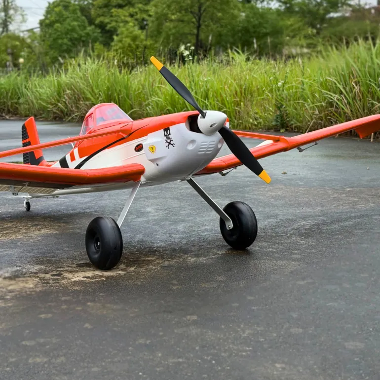 ✨🔄 Upgraded! Dynam Cessna 188 Crop Duster V2 Orange 4S STOL RC Scale Plane 1.5m w/ Rubber Wheel