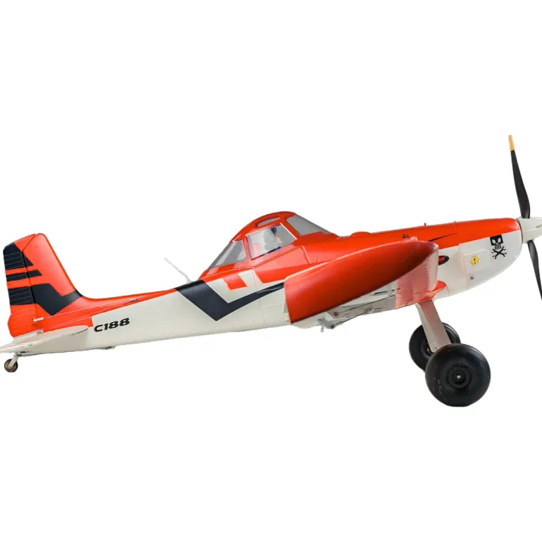 ✨🔄 Upgraded! Dynam Cessna 188 Crop Duster V2 Orange 4S STOL RC Scale Plane 1.5m w/ Rubber Wheel