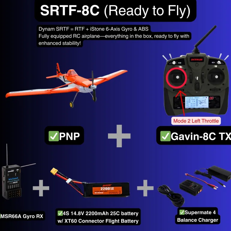 ✨🔄 Upgraded! Dynam Cessna 188 Crop Duster V2 Orange 4S STOL RC Scale Plane 1.5m w/ Rubber Wheel