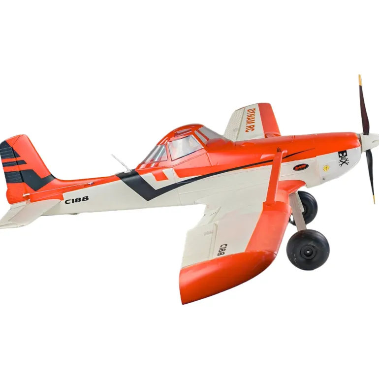 ✨🔄 Upgraded! Dynam Cessna 188 Crop Duster V2 Orange 4S STOL RC Scale Plane 1.5m w/ Rubber Wheel