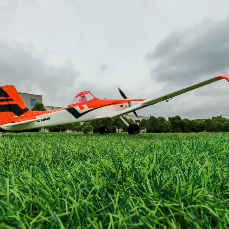 ✨🔄 Upgraded! Dynam Cessna 188 Crop Duster V2 Orange 4S STOL RC Scale Plane 1.5m w/ Rubber Wheel