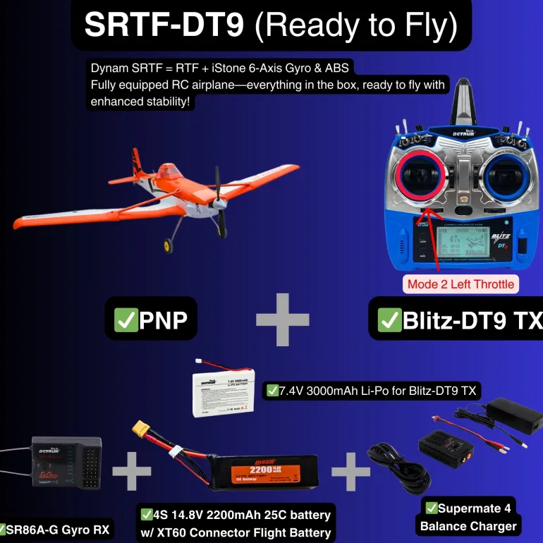 ✨🔄 Upgraded! Dynam Cessna 188 Crop Duster V2 Orange 4S STOL RC Scale Plane 1.5m w/ Rubber Wheel