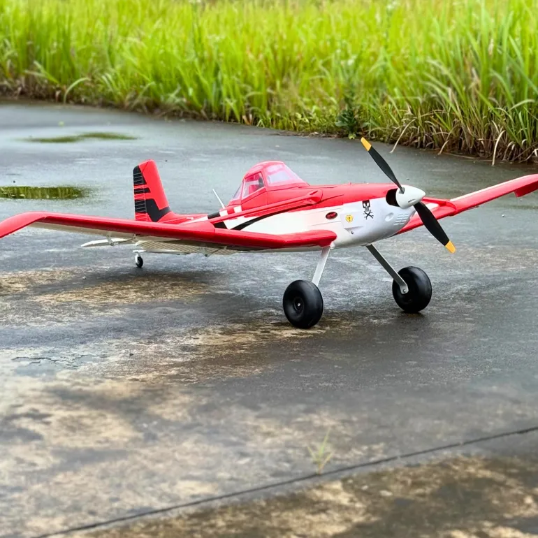 ✨🔄 Upgraded! Dynam Cessna 188 Crop Duster V2 Red 4S STOL RC Scale Plane 1.5m w/ Rubber Wheel