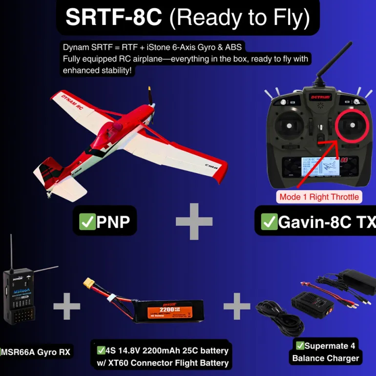 ✨🔄 Upgraded! Dynam Cessna 188 Crop Duster V2 Red 4S STOL RC Scale Plane 1.5m w/ Rubber Wheel