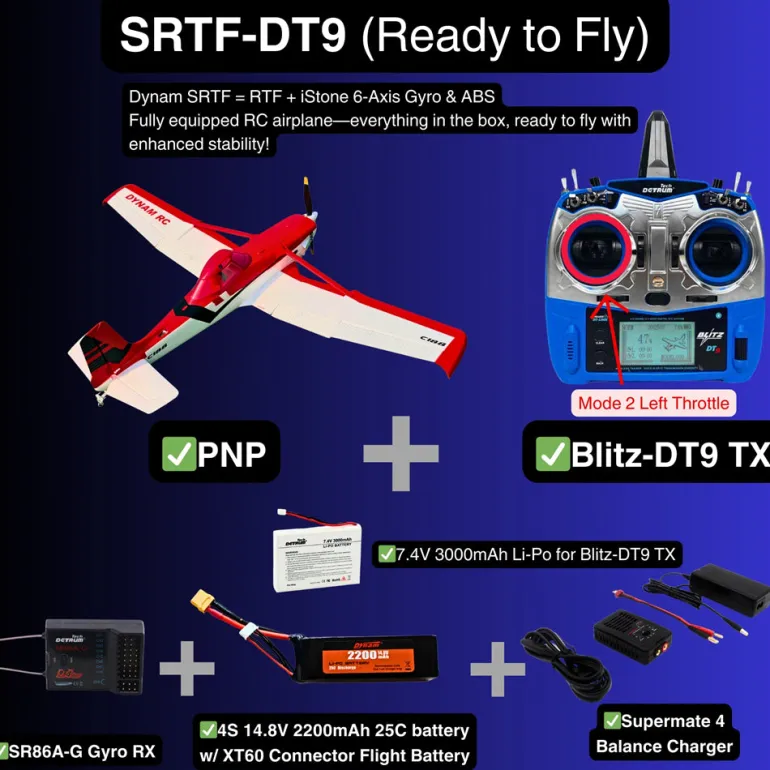 ✨🔄 Upgraded! Dynam Cessna 188 Crop Duster V2 Red 4S STOL RC Scale Plane 1.5m w/ Rubber Wheel