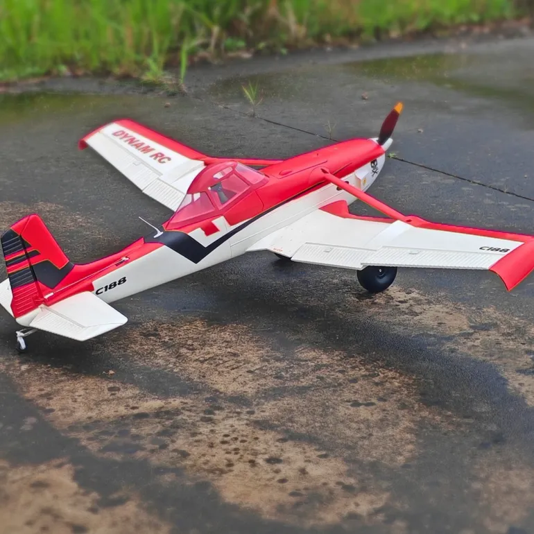 ✨🔄 Upgraded! Dynam Cessna 188 Crop Duster V2 Red 4S STOL RC Scale Plane 1.5m w/ Rubber Wheel