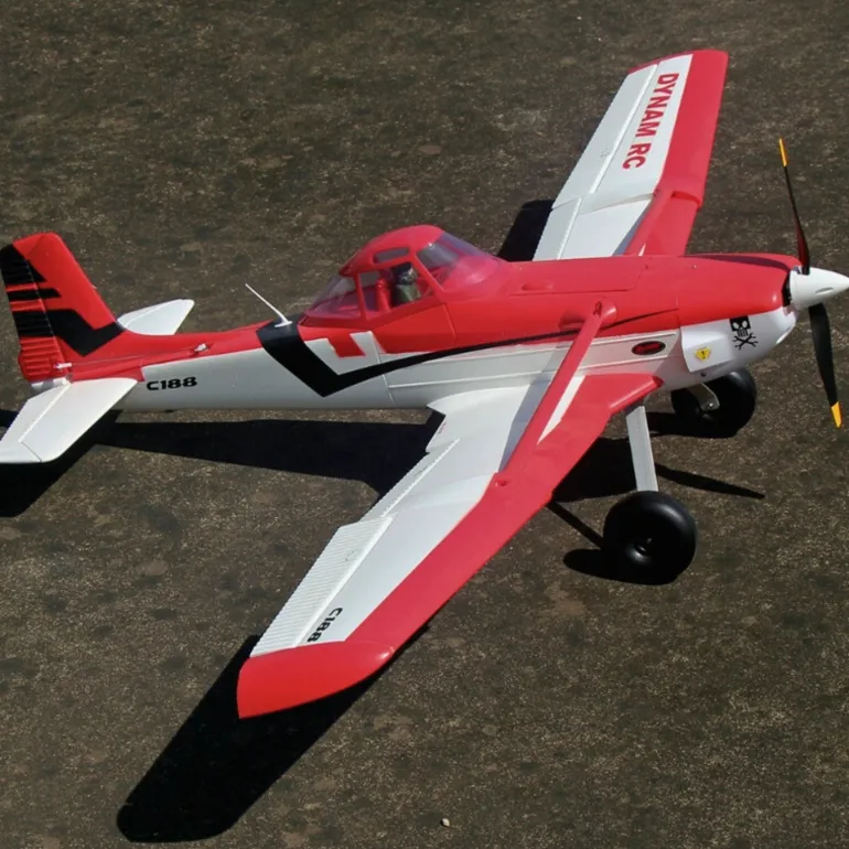 ✨🔄 Upgraded! Dynam Cessna 188 Crop Duster V2 Red 4S STOL RC Scale Plane 1.5m w/ Rubber Wheel