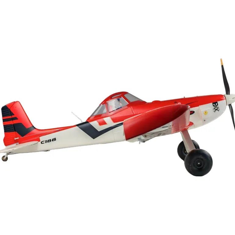 ✨🔄 Upgraded! Dynam Cessna 188 Crop Duster V2 Red 4S STOL RC Scale Plane 1.5m w/ Rubber Wheel