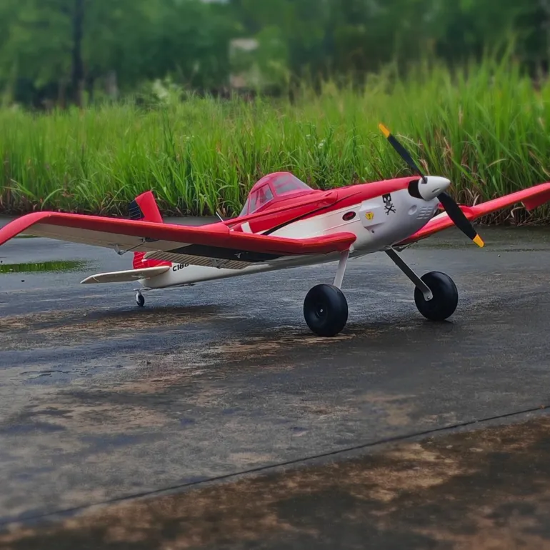 ✨🔄 Upgraded! Dynam Cessna 188 Crop Duster V2 Red 4S STOL RC Scale Plane 1.5m w/ Rubber Wheel