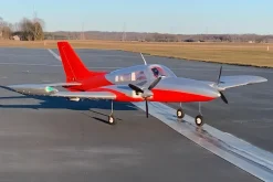 ✨🔄 Upgraded! Dynam Cessna 310 Grand Cruiser V3 Red 4S Twin Motor RC Scale Plane 1300mm 51