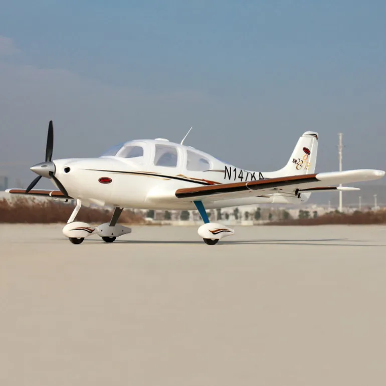 ✨🔄 Upgraded! Dynam Cirrus SR22 V3 Trainer 3S/4S White RC Scale Plane 1400mm Wingspan w/ Flaps