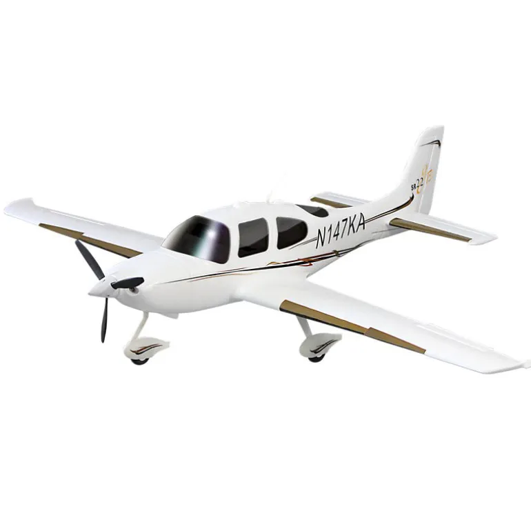 ✨🔄 Upgraded! Dynam Cirrus SR22 V3 Trainer 3S/4S White RC Scale Plane 1400mm Wingspan w/ Flaps