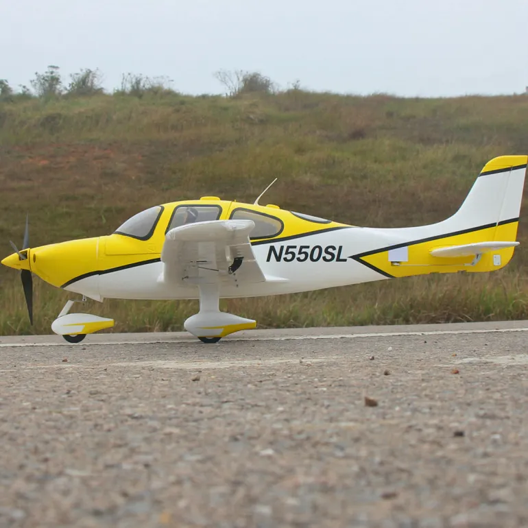 ✨🔄 Upgraded! Dynam Cirrus SR22 V3 Trainer 3S/4S Yellow RC Beginner Scale Plane 1.4m w/ Flaps