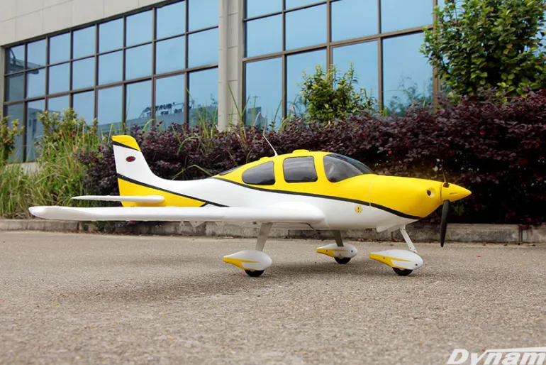 ✨🔄 Upgraded! Dynam Cirrus SR22 V3 Trainer 3S/4S Yellow RC Beginner Scale Plane 1.4m w/ Flaps