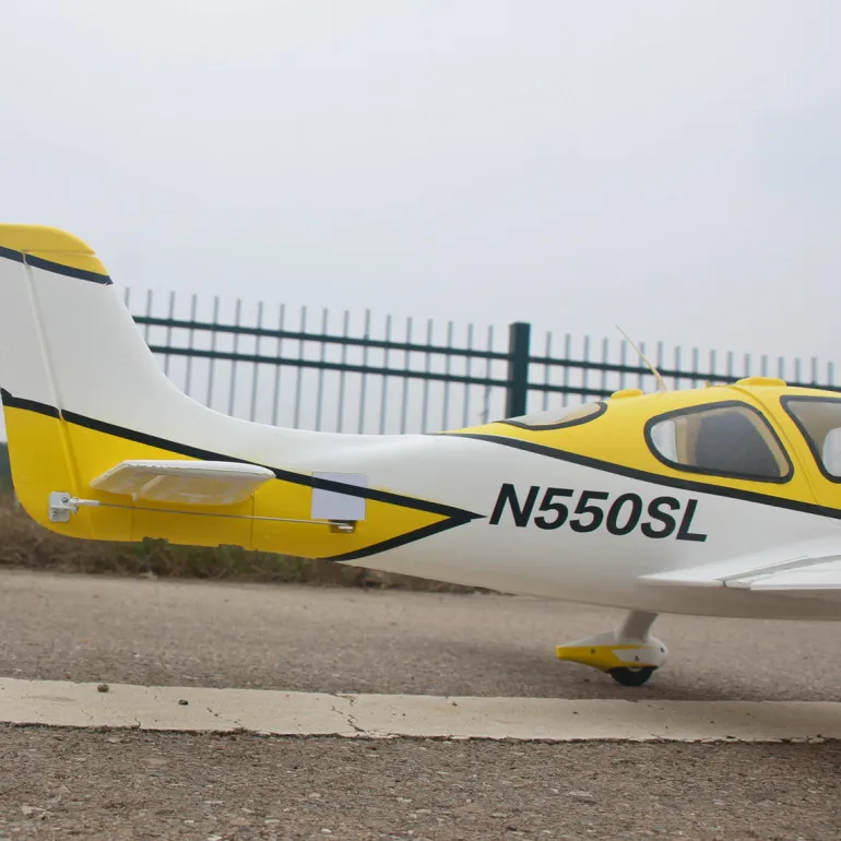 ✨🔄 Upgraded! Dynam Cirrus SR22 V3 Trainer 3S/4S Yellow RC Beginner Scale Plane 1.4m w/ Flaps
