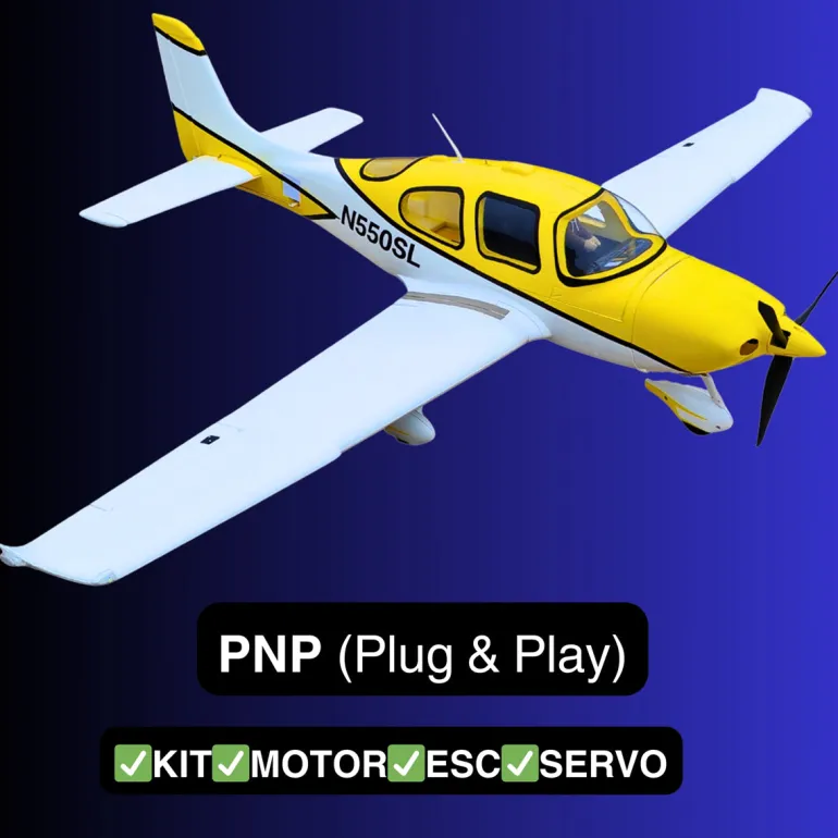 ✨🔄 Upgraded! Dynam Cirrus SR22 V3 Trainer 3S/4S Yellow RC Beginner Scale Plane 1.4m w/ Flaps