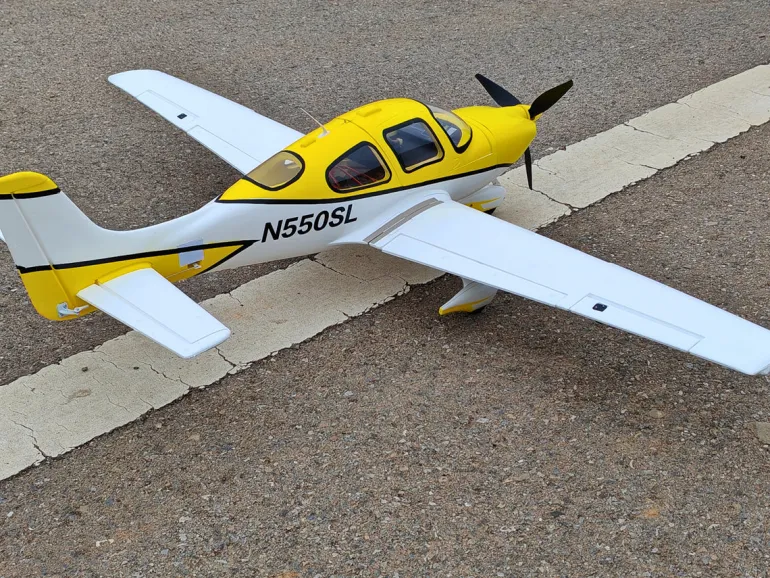 ✨🔄 Upgraded! Dynam Cirrus SR22 V3 Trainer 3S/4S Yellow RC Beginner Scale Plane 1.4m w/ Flaps