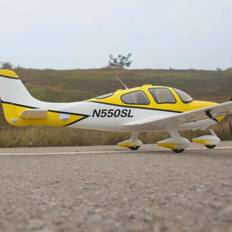 ✨🔄 Upgraded! Dynam Cirrus SR22 V3 Trainer 3S/4S Yellow RC Beginner Scale Plane 1.4m w/ Flaps