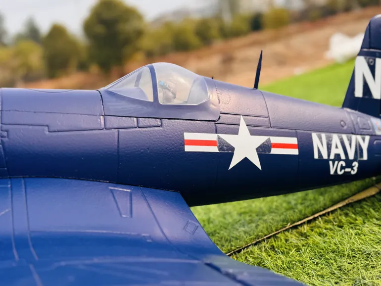 ✨🔄 Upgraded! Dynam F4U Corsair V3 4S RC Warbird Plane 1300mm w/ Flaps