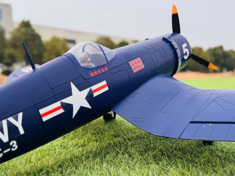 ✨🔄 Upgraded! Dynam F4U Corsair V3 4S RC Warbird Plane 1300mm w/ Flaps