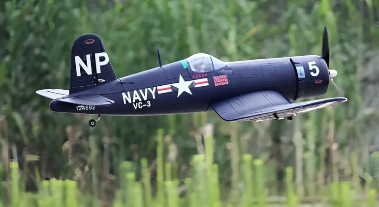 ✨🔄 Upgraded! Dynam F4U Corsair V3 4S RC Warbird Plane 1300mm w/ Flaps
