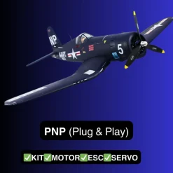 ✨🔄 Upgraded! Dynam F4U Corsair V3 4S RC Warbird Plane 1300mm w/ Flaps