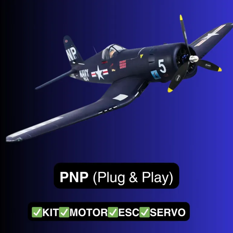 ✨🔄 Upgraded! Dynam F4U Corsair V3 4S RC Warbird Plane 1300mm w/ Flaps