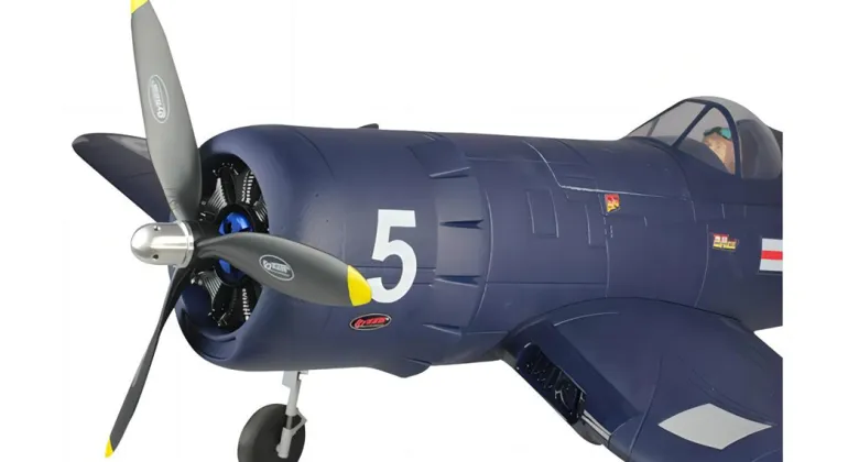 ✨🔄 Upgraded! Dynam F4U Corsair V3 4S RC Warbird Plane 1300mm w/ Flaps
