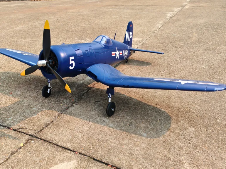 ✨🔄 Upgraded! Dynam F4U Corsair V3 4S RC Warbird Plane 1300mm w/ Flaps
