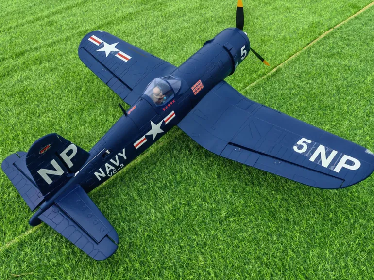 ✨🔄 Upgraded! Dynam F4U Corsair V3 4S RC Warbird Plane 1300mm w/ Flaps