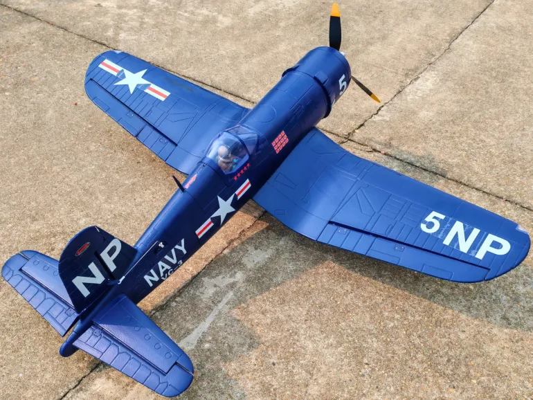 ✨🔄 Upgraded! Dynam F4U Corsair V3 4S RC Warbird Plane 1300mm w/ Flaps