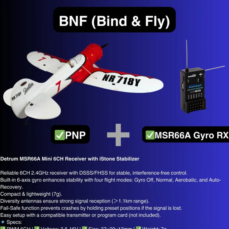 ✨🔄 Upgraded! Dynam Gee Bee Y V2 Sport 3D Aerobatic 4S RC Plane 1300mm Wingspan