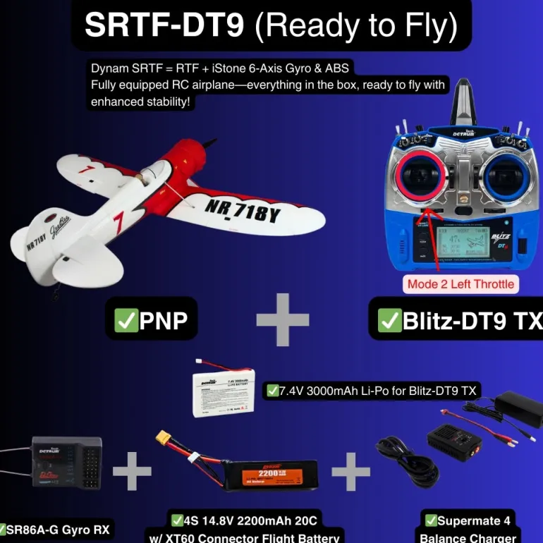 ✨🔄 Upgraded! Dynam Gee Bee Y V2 Sport 3D Aerobatic 4S RC Plane 1300mm Wingspan