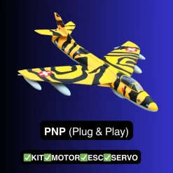 ✨🔄 Upgraded! Dynam Hawker Hunter 4S 70mm 12-Blade RC Beginner EDF Jet w/ Flaps