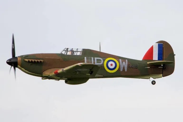 ✨🔄 Upgraded! Dynam Hawker Hurricane V3 4S RC Warbird Plane 1250mm w/ Flaps