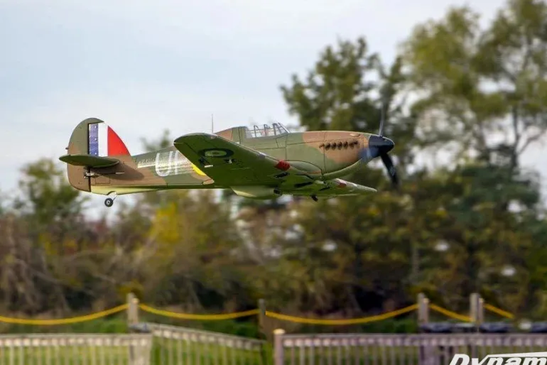 ✨🔄 Upgraded! Dynam Hawker Hurricane V3 4S RC Warbird Plane 1250mm w/ Flaps