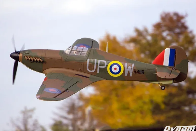 ✨🔄 Upgraded! Dynam Hawker Hurricane V3 4S RC Warbird Plane 1250mm w/ Flaps
