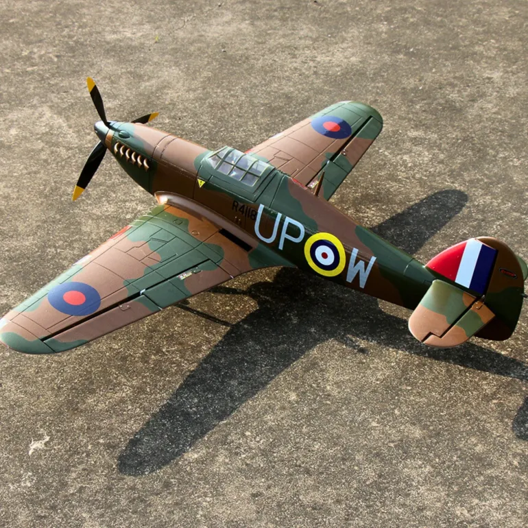 ✨🔄 Upgraded! Dynam Hawker Hurricane V3 4S RC Warbird Plane 1250mm w/ Flaps