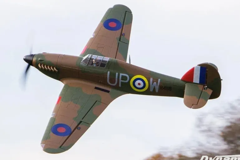✨🔄 Upgraded! Dynam Hawker Hurricane V3 4S RC Warbird Plane 1250mm w/ Flaps