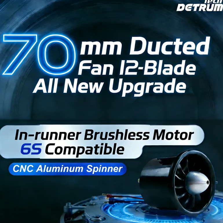 ✨🔄 Upgraded! Dynam 70mm 12-Blade 6S EDF Power System w/ TC-2860-2200KV Inrunner Brushless Motor & 80A ESC XT60