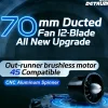 ✨🔄 Upgraded! Dynam 70mm 12-Blade 4S EDF Power System w/ TC-2827-2600KV Outrunner Brushless Motor & 80A ESC XT60