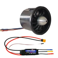✨🔄 Upgraded! Dynam 70mm 12-Blade 4S EDF Power System w/ TC-2827-2600KV Outrunner Brushless Motor & 80A ESC XT60