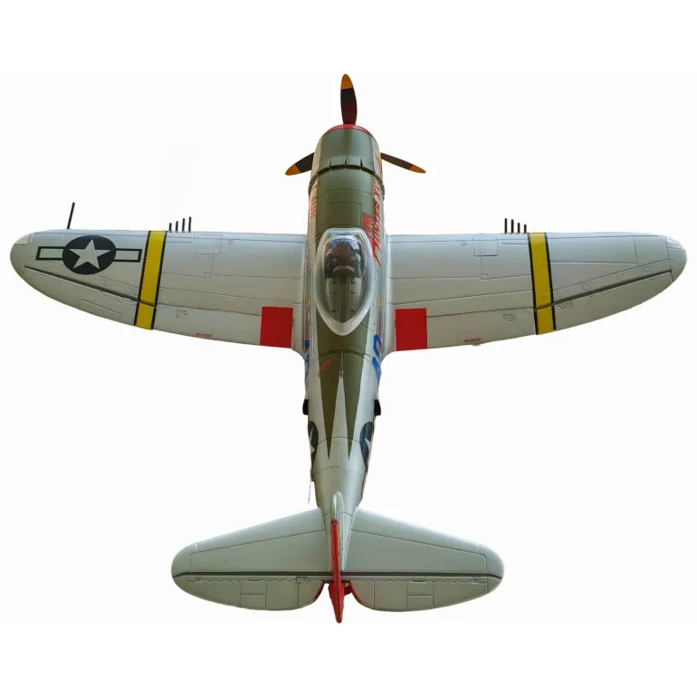 ✨🔄 Upgraded! Dynam P-47D Thunderbolt V2 4S RC Warbird Plane 1220mm w/ Flaps