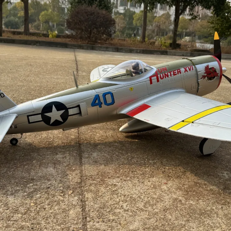 ✨🔄 Upgraded! Dynam P-47D Thunderbolt V2 4S RC Warbird Plane 1220mm w/ Flaps