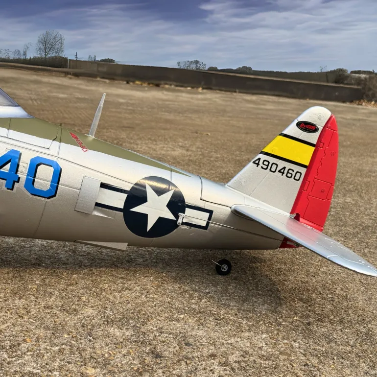 ✨🔄 Upgraded! Dynam P-47D Thunderbolt V2 4S RC Warbird Plane 1220mm w/ Flaps