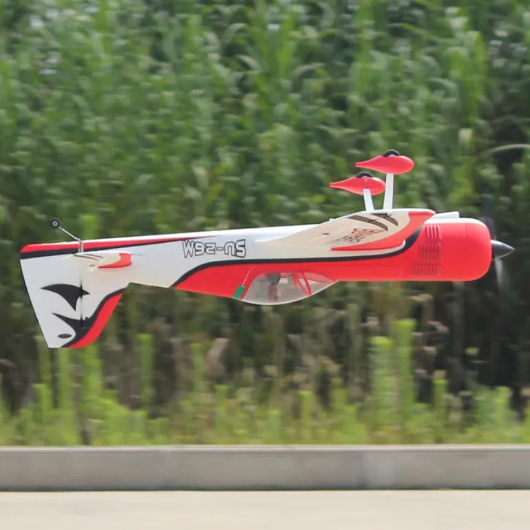 ✨🔄 Upgraded! Dynam Sukhoi SU-26M V2 Red 4S Aerobatic 3D Sport Plane 1200mm Wingspan